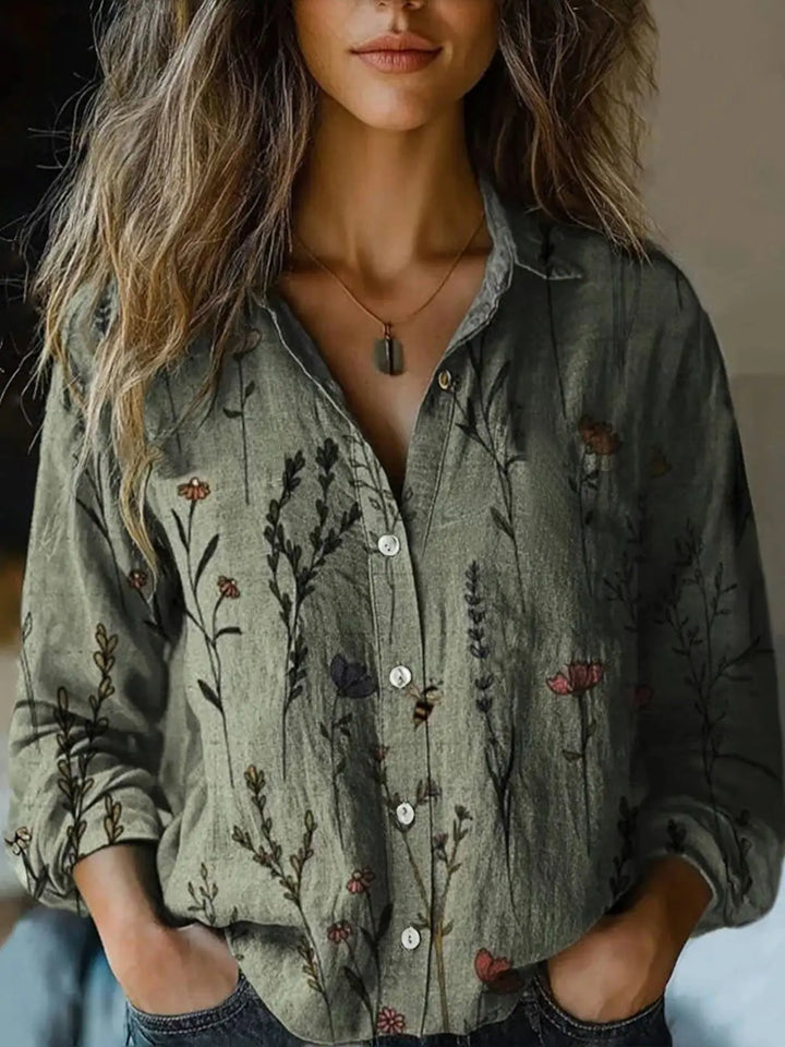 Autumn | Vintage Tapestry Floral Button-Down Shirt