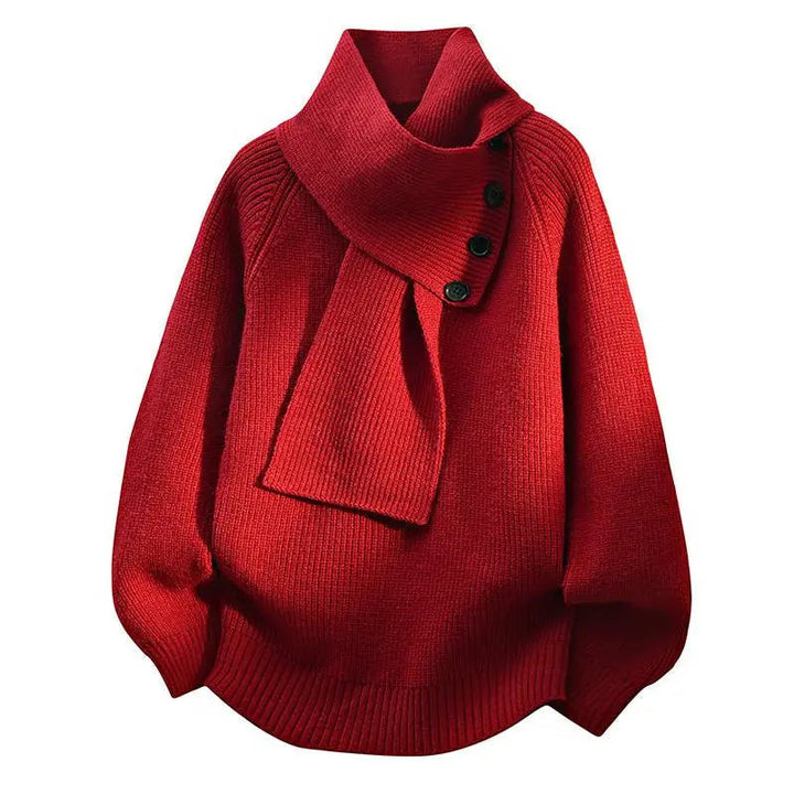 Margaret | Draped Scarf-Style Cowl-Neck Sweater