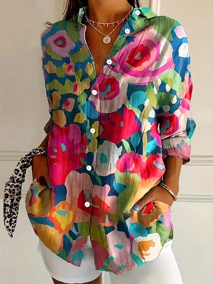 Terri | Relaxed-Fit Abstract Printed Blouse