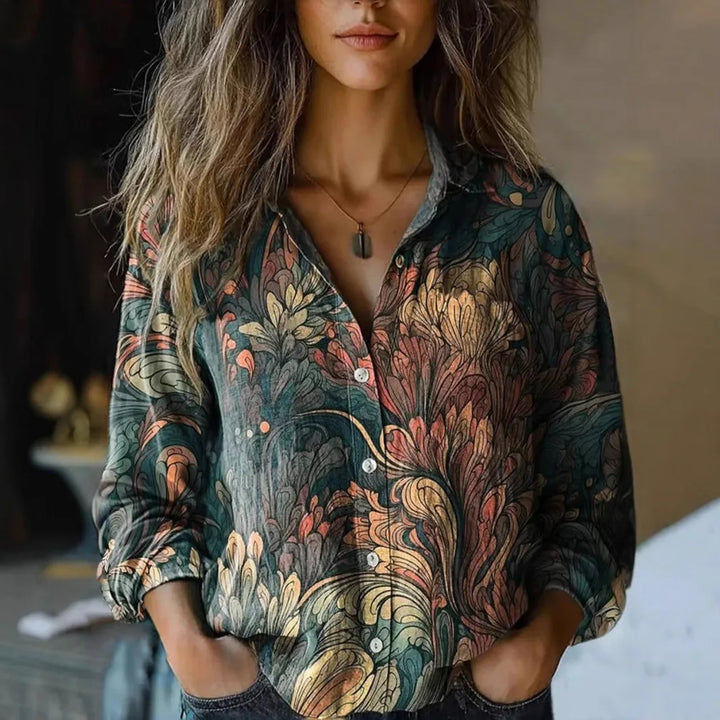 Autumn | Vintage Tapestry Floral Button-Down Shirt