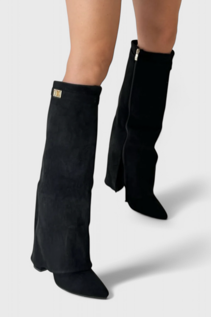 Riley | Pointed-Toe Knee-High Fold-Over Boots