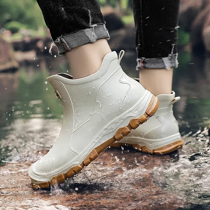 Verna | Waterproof Lug-Sole Ankle Rain Boots