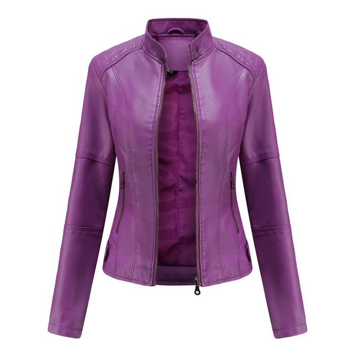 Jade | Asymmetric-Zip Leather-Look Biker Jacket