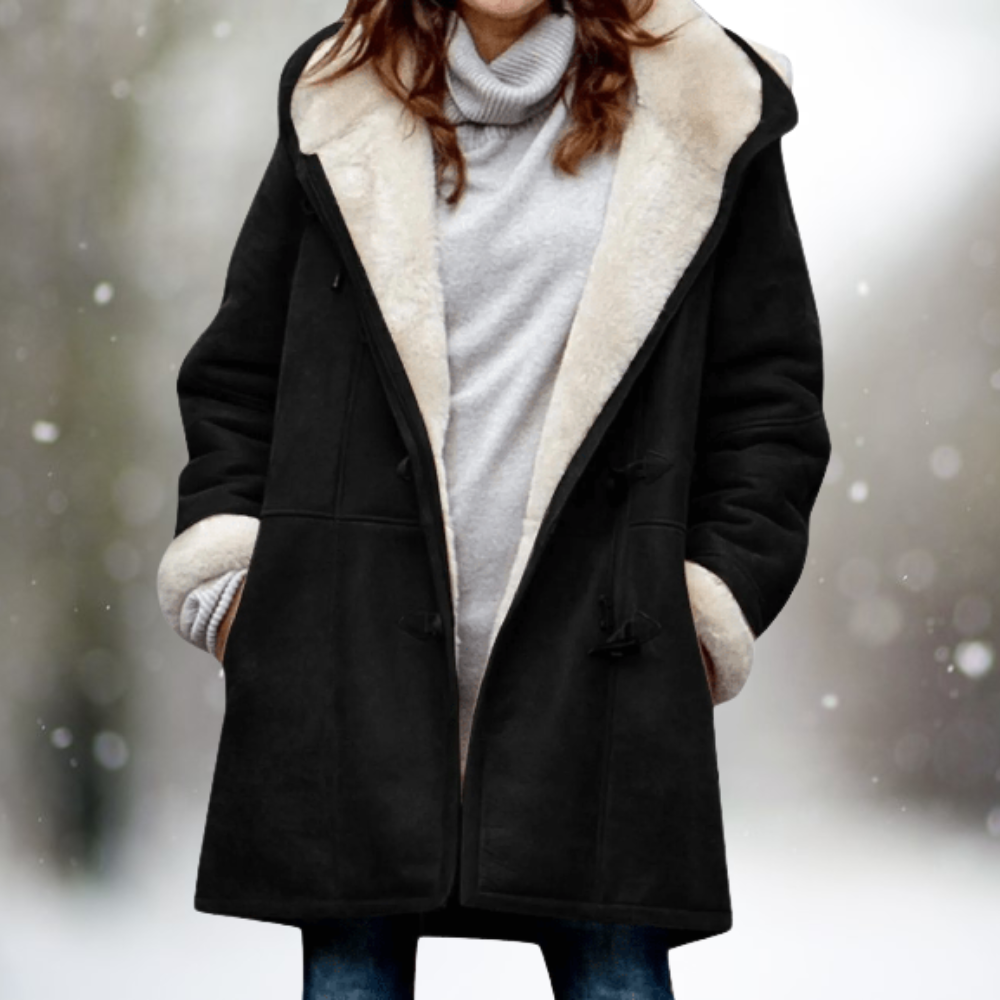 Alice | Toggle-Front Sherpa-Lined Hooded Coat for Winter
