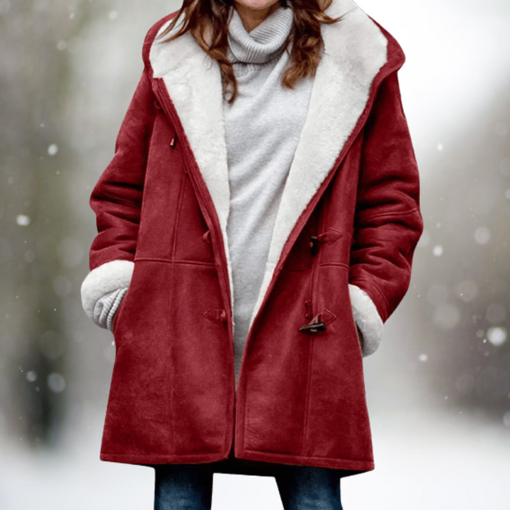 Alice | Toggle-Front Sherpa-Lined Hooded Coat for Winter