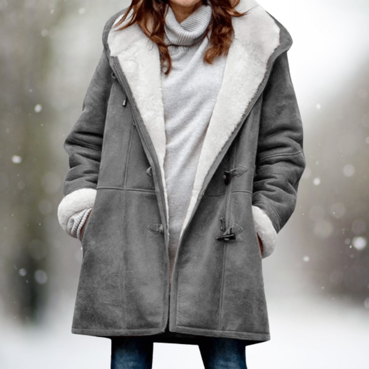 Alice | Toggle-Front Sherpa-Lined Hooded Coat for Winter