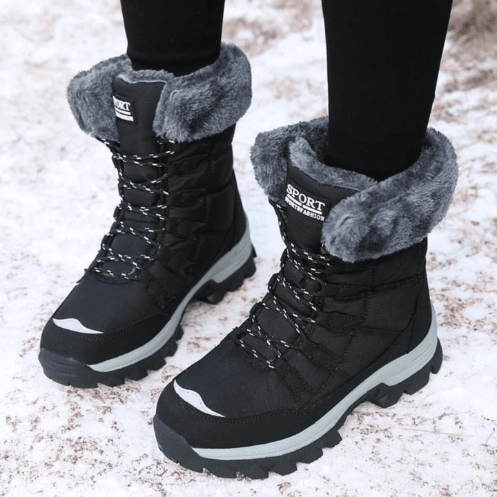 Lexi | Faux Fur Cuff Lace-Up Snow Boots