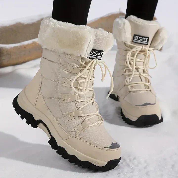 Lexi | Faux Fur Cuff Lace-Up Snow Boots