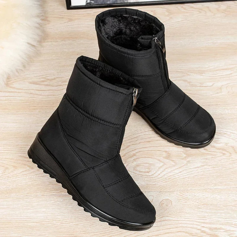 Joy | Quilted Waterproof Buckle-Strap Snow Boots