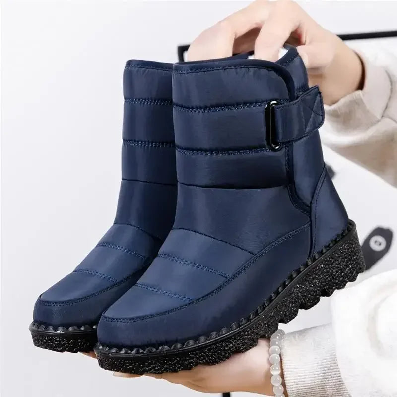 Joy | Quilted Waterproof Buckle-Strap Snow Boots