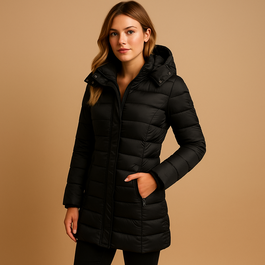 Allison | Removable-Hood Mid-Length Puffer Coat