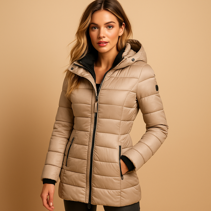 Allison | Removable-Hood Mid-Length Puffer Coat