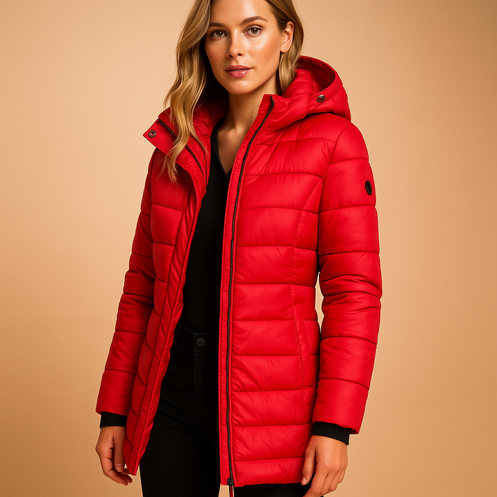 Allison | Removable-Hood Mid-Length Puffer Coat