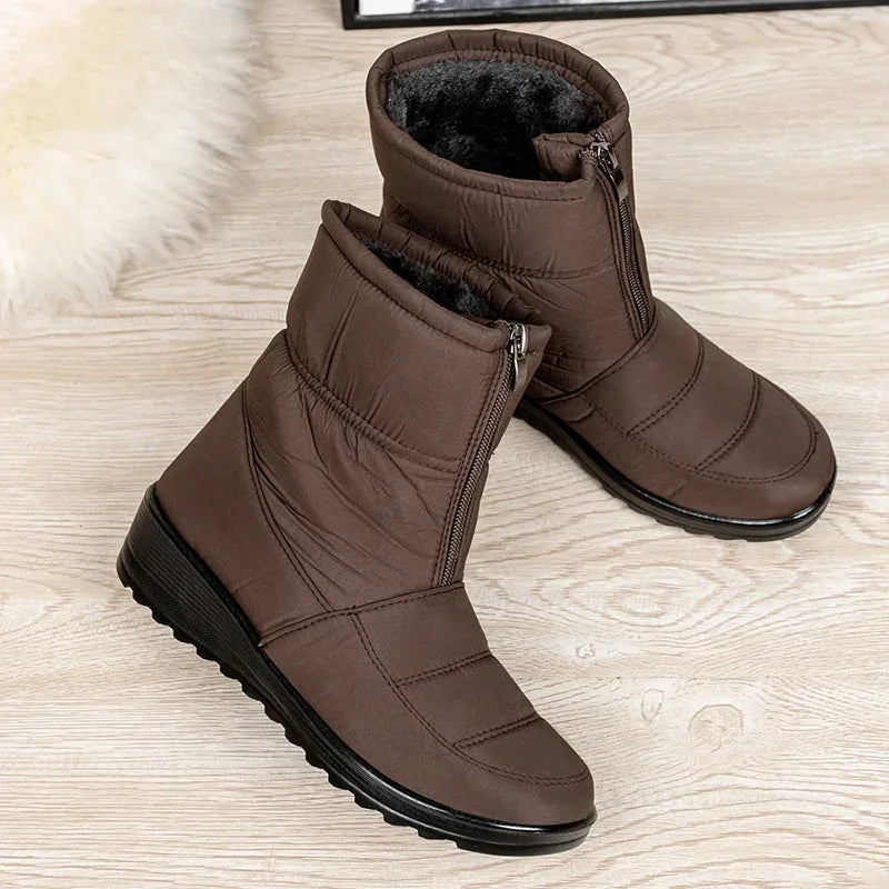 Joy | Quilted Waterproof Buckle-Strap Snow Boots