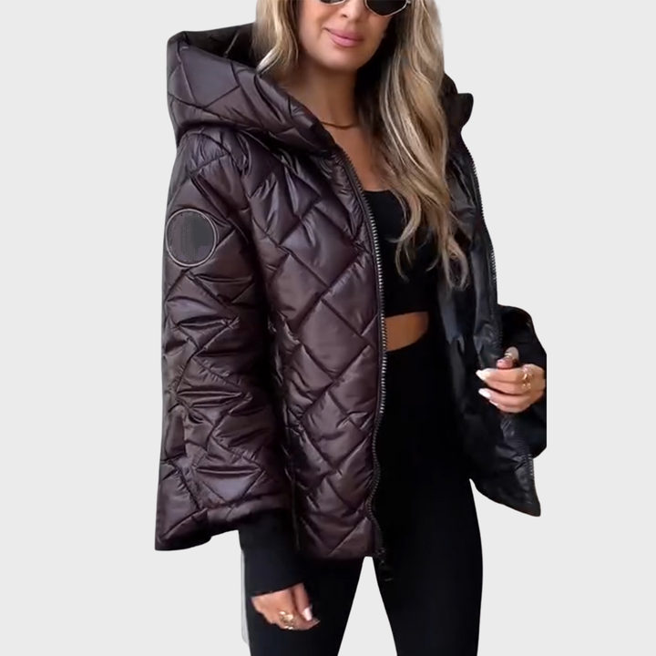 Bridget | Diamond-Quilted Stand-Collar Puffer Jacket