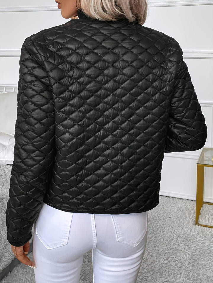Carmen | Collarless Diamond-Quilted Jacket