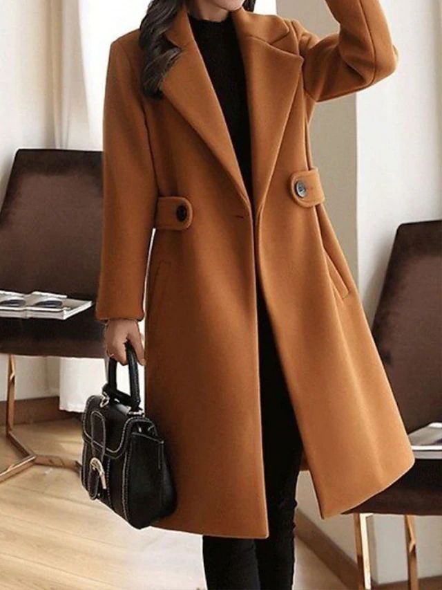 Caroline | Oversized Notch-Lapel Long Wool Coat