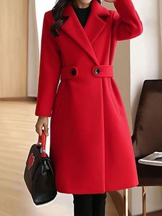 Caroline | Oversized Notch-Lapel Long Wool Coat