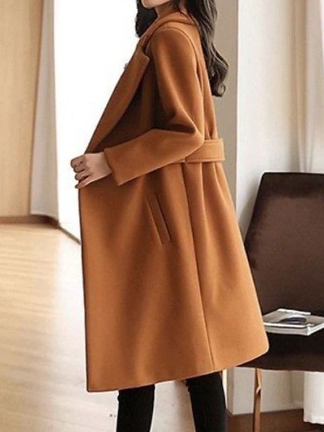 Caroline | Oversized Notch-Lapel Long Wool Coat