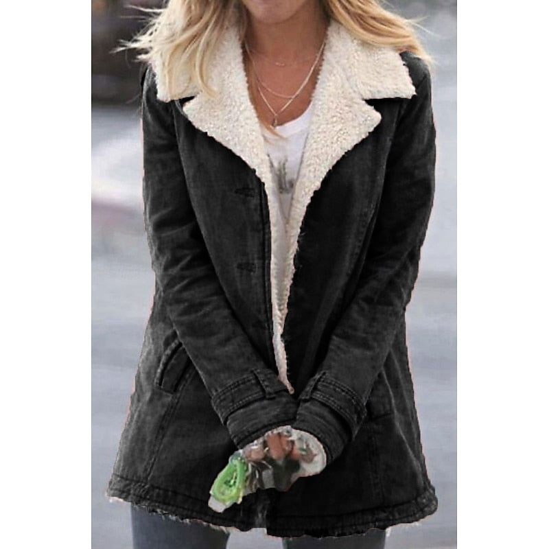 Cassie | Turndown-Collar Sherpa-Lined Winter Coat