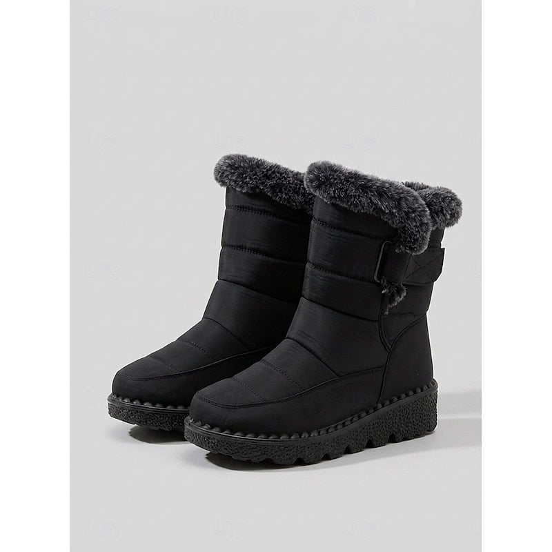 Caitlyn | Fur-Lined Waterproof Buckle Snow Boots