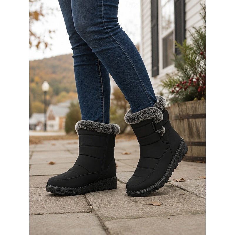 Caitlyn | Fur-Lined Waterproof Buckle Snow Boots