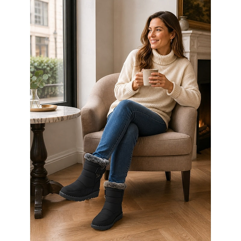 Caitlyn | Fur-Lined Waterproof Buckle Snow Boots