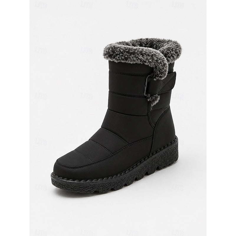 Caitlyn | Fur-Lined Waterproof Buckle Snow Boots
