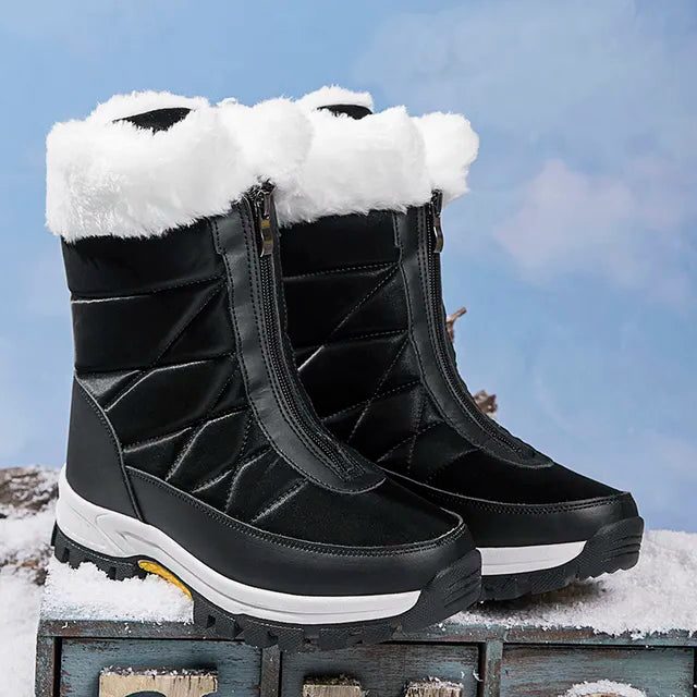 Courtney | Faux Fur Cuff Lug-Sole Snow Boots