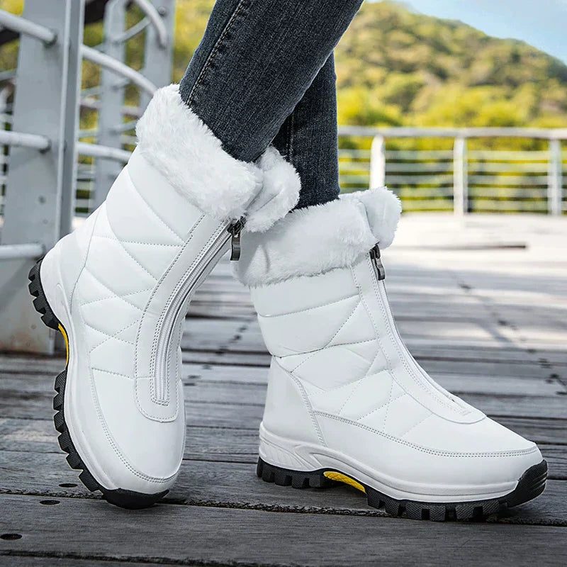 Courtney | Faux Fur Cuff Lug-Sole Snow Boots