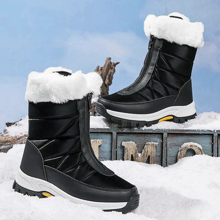 Courtney | Faux Fur Cuff Lug-Sole Snow Boots