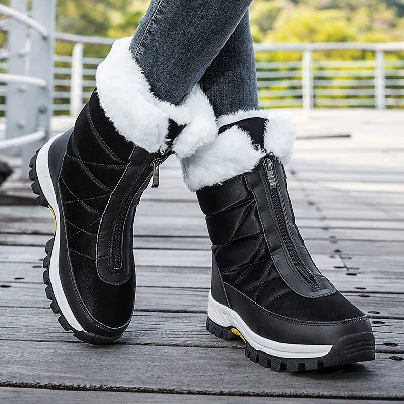 Courtney | Faux Fur Cuff Lug-Sole Snow Boots