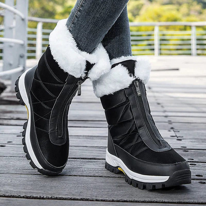Courtney | Faux Fur Cuff Lug-Sole Snow Boots