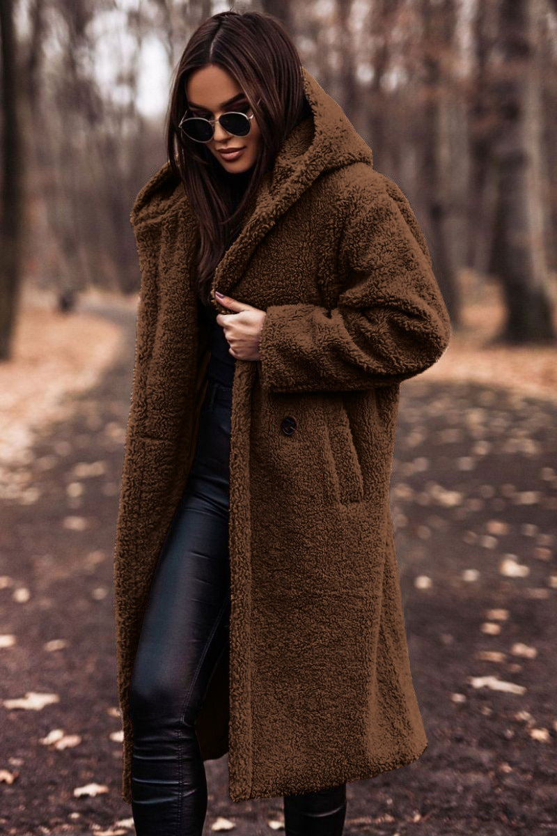 Carly | Oversized Knee-Length Teddy Coat for Winter