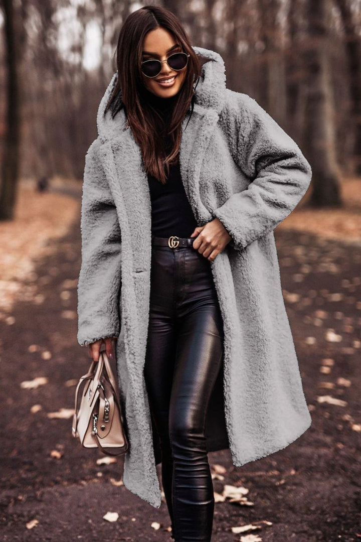 Carly | Oversized Knee-Length Teddy Coat for Winter