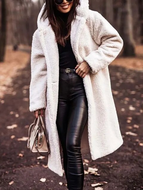 Carly | Oversized Knee-Length Teddy Coat for Winter