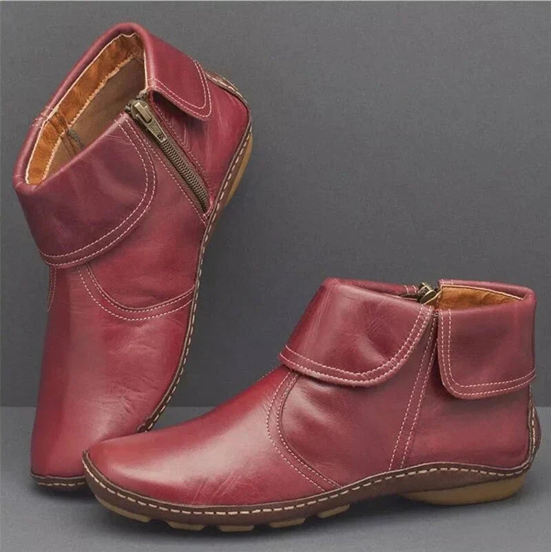 Darla | Retro Adjustable-Strap Side-Zip Ankle Boots