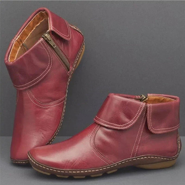 Darla | Retro Adjustable-Strap Side-Zip Ankle Boots