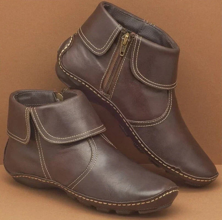 Darla | Retro Adjustable-Strap Side-Zip Ankle Boots