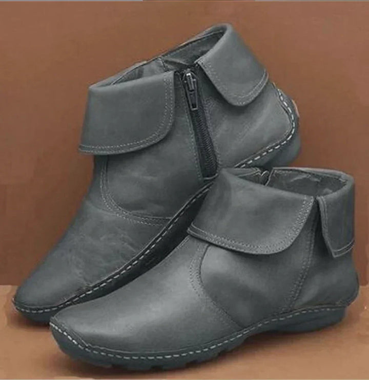 Darla | Retro Adjustable-Strap Side-Zip Ankle Boots