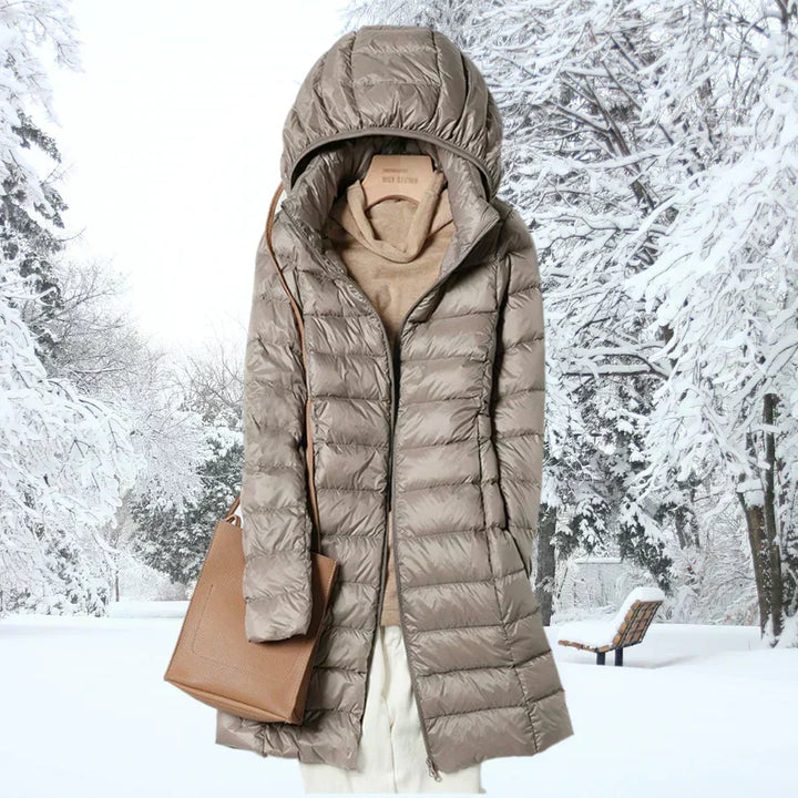 Dana | Relaxed Mid-Length Hooded Puffer Jacket for Winter