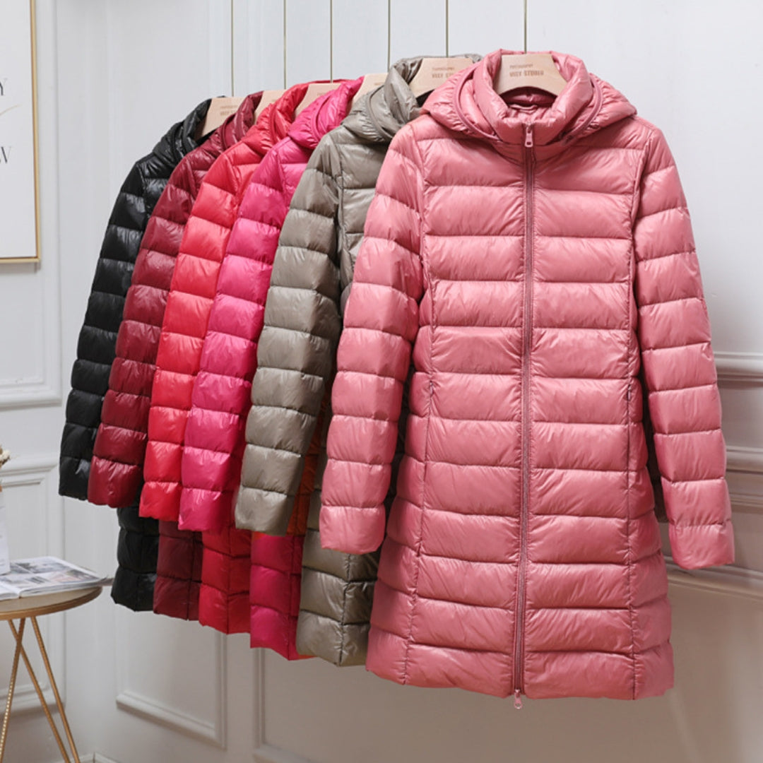 Dana | Relaxed Mid-Length Hooded Puffer Jacket for Winter