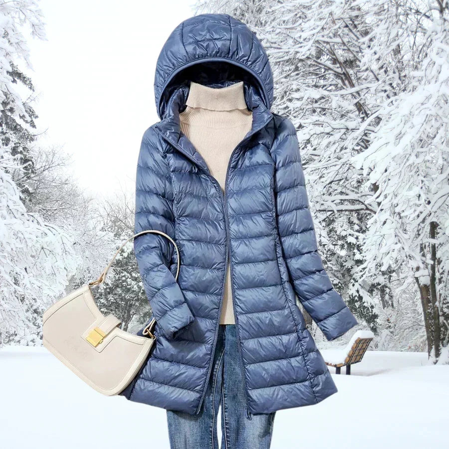 Dana | Relaxed Mid-Length Hooded Puffer Jacket for Winter