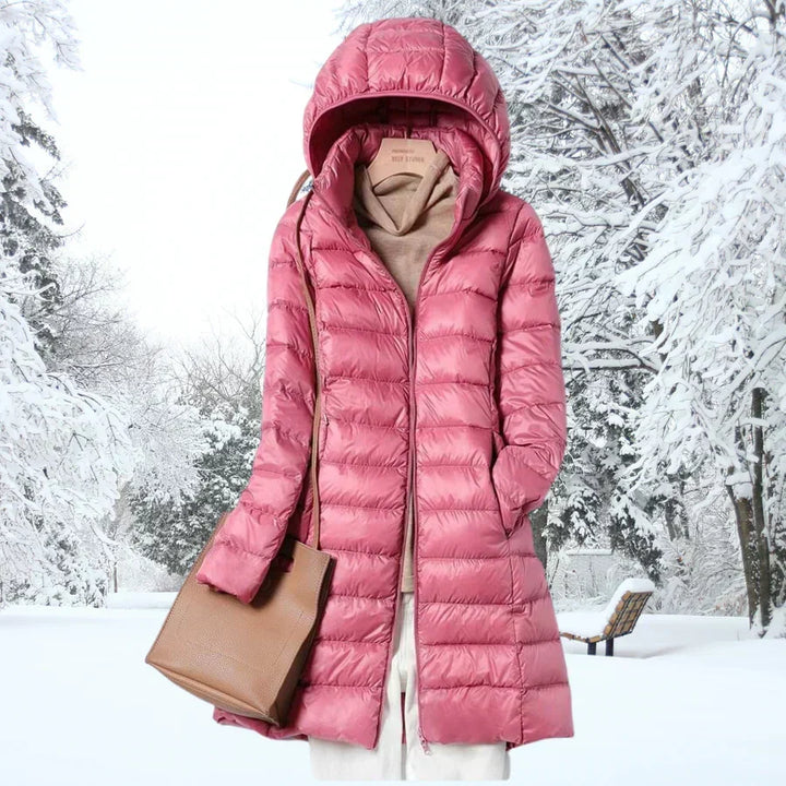 Dana | Relaxed Mid-Length Hooded Puffer Jacket for Winter