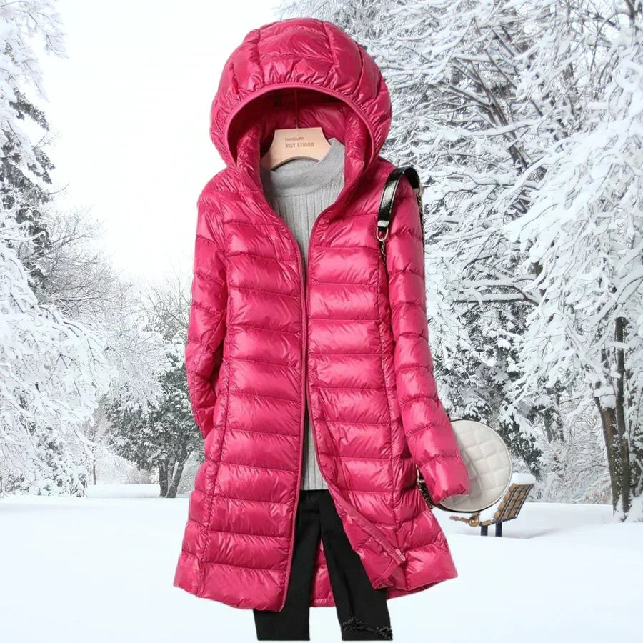 Dana | Relaxed Mid-Length Hooded Puffer Jacket for Winter