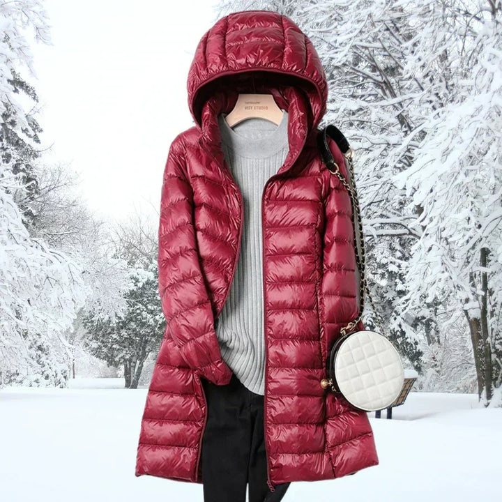 Dana | Relaxed Mid-Length Hooded Puffer Jacket for Winter