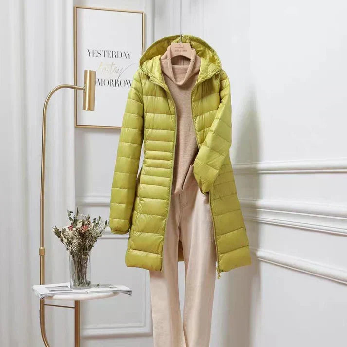 Dana | Relaxed Mid-Length Hooded Puffer Jacket for Winter