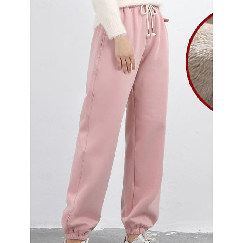 Delilah | Fleece-Lined High-Waisted Sweatpants for Winter