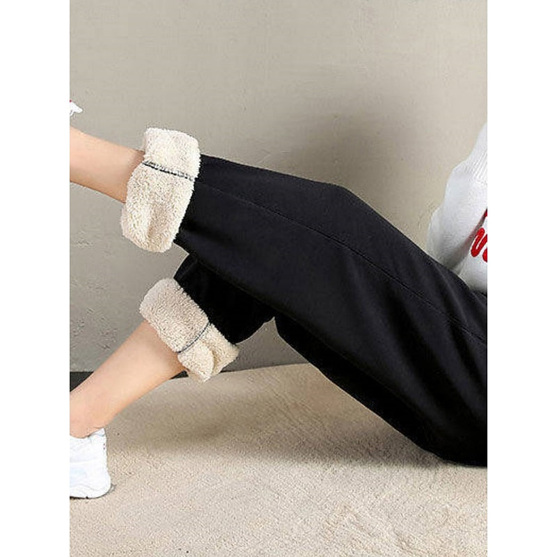 Delilah | Fleece-Lined High-Waisted Sweatpants for Winter
