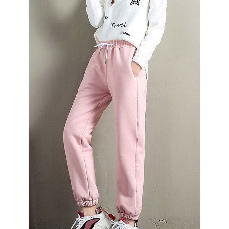 Delilah | Fleece-Lined High-Waisted Sweatpants for Winter